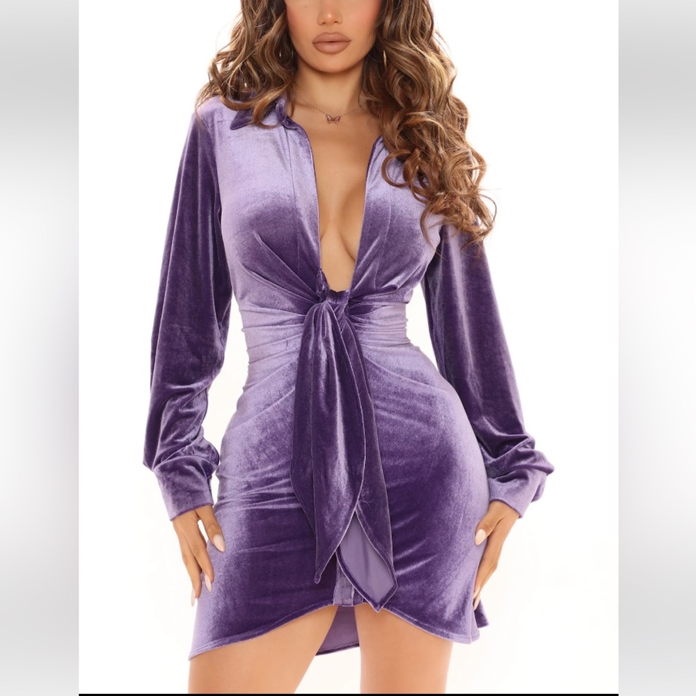 Fashion nova Purple velvet dress.